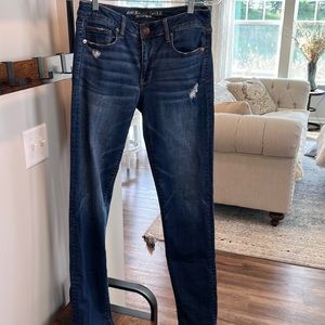 American Eagle 10 (Extra Long) Skinny distressed jean